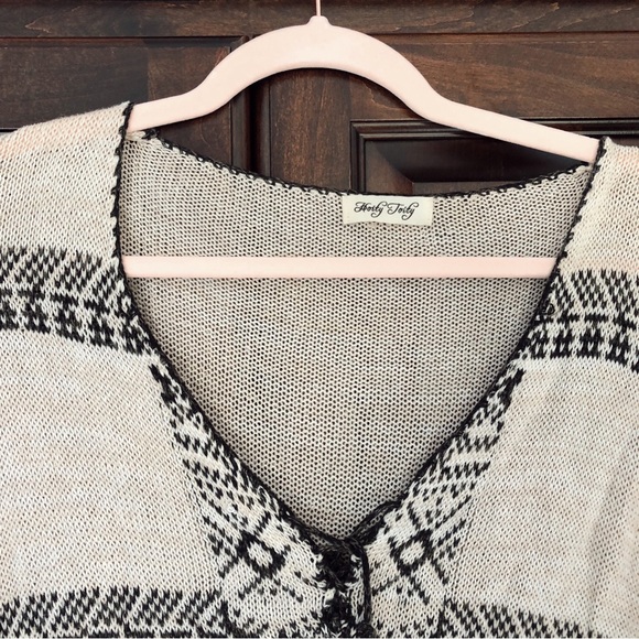 Boho Black and Cream Sweater - Picture 2 of 3